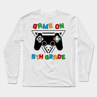 Back To School Game On 5th Grade Funny Gamer Kids Boys Long Sleeve T-Shirt